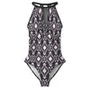 Black Aztec Mesh Insert One Piece