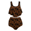 Brown Boots Plus Size Tankini