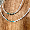Mother of Pearl, Sonoran Turquoise & Navajo Finished Pearl Necklace-18”