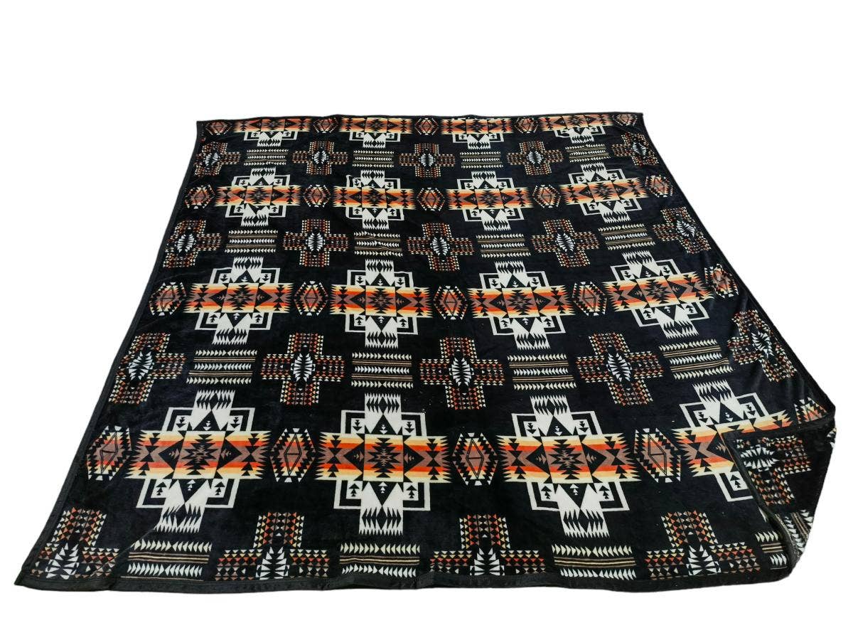 Plush Aztec Design King Size Blanket