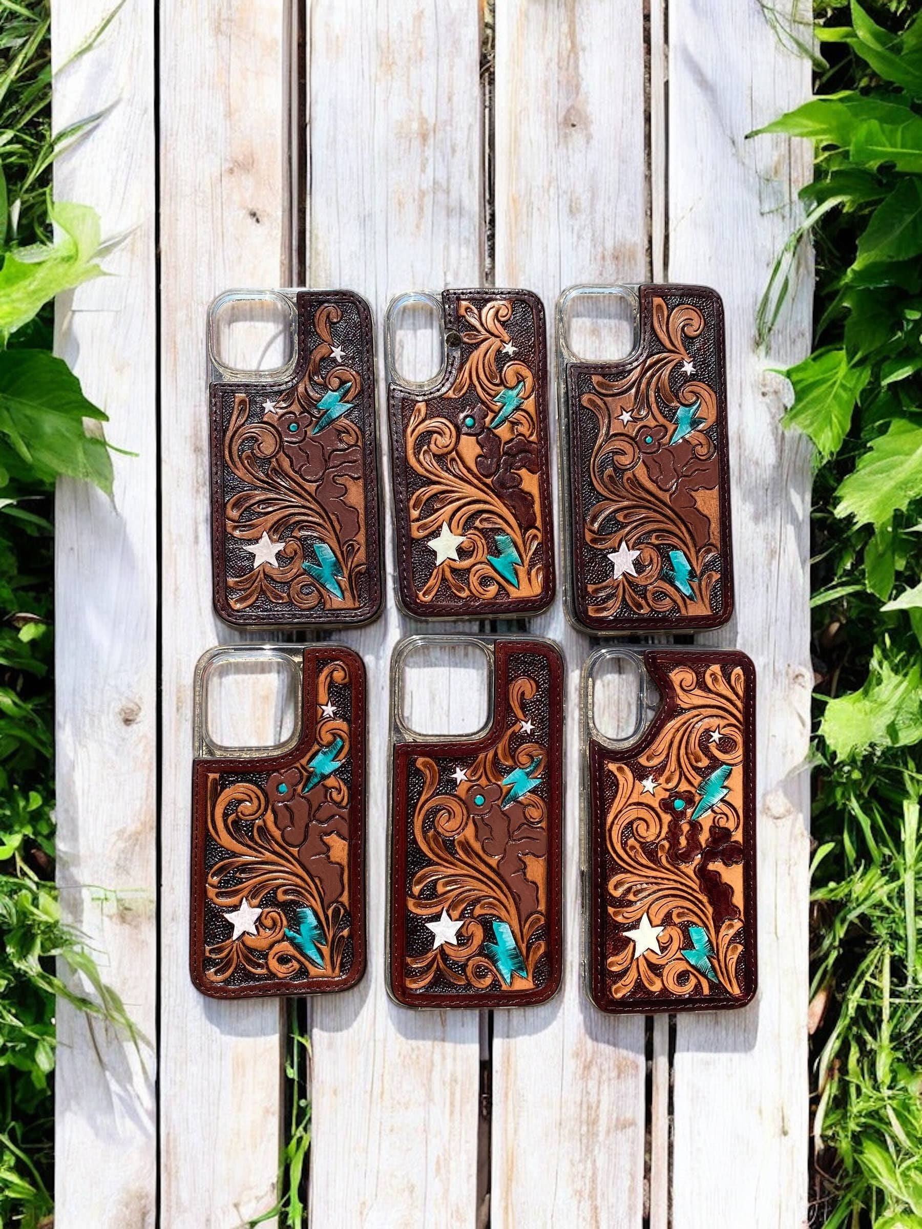 Stars Aztec Leather iPhone Case