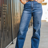 Longhorn Dark Wash Denim Embroidered Flare Jeans- Regular & Plus