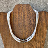 Mother of Pearl & Navajo Finished Pearl Layering Choker-16.5