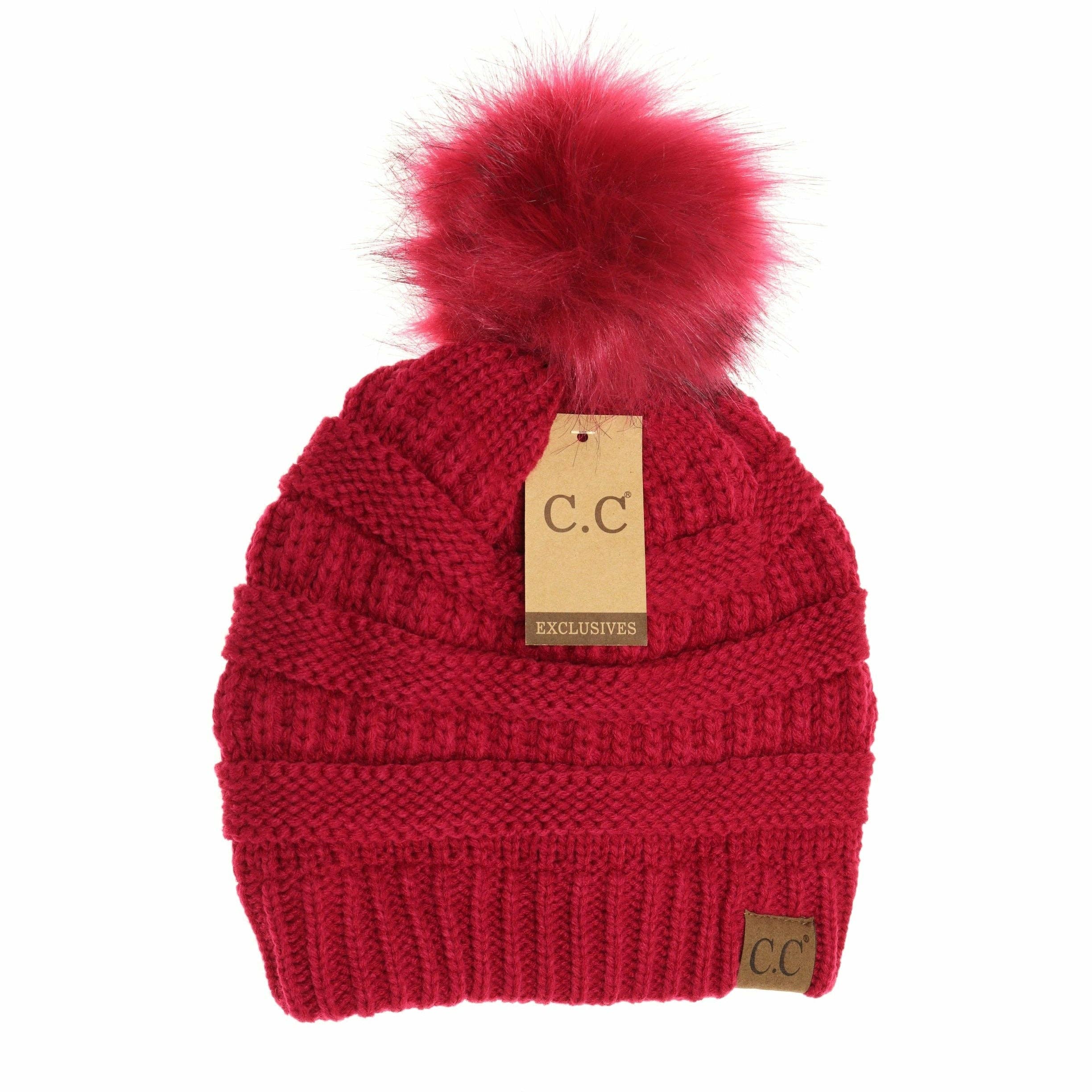 Classic Matching Fur Pom - C.C Beanie