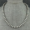 Sterling Silver Handmade Navajo Pearl Necklace- 14" 5mm Round Pearls by Dorinda Mariano