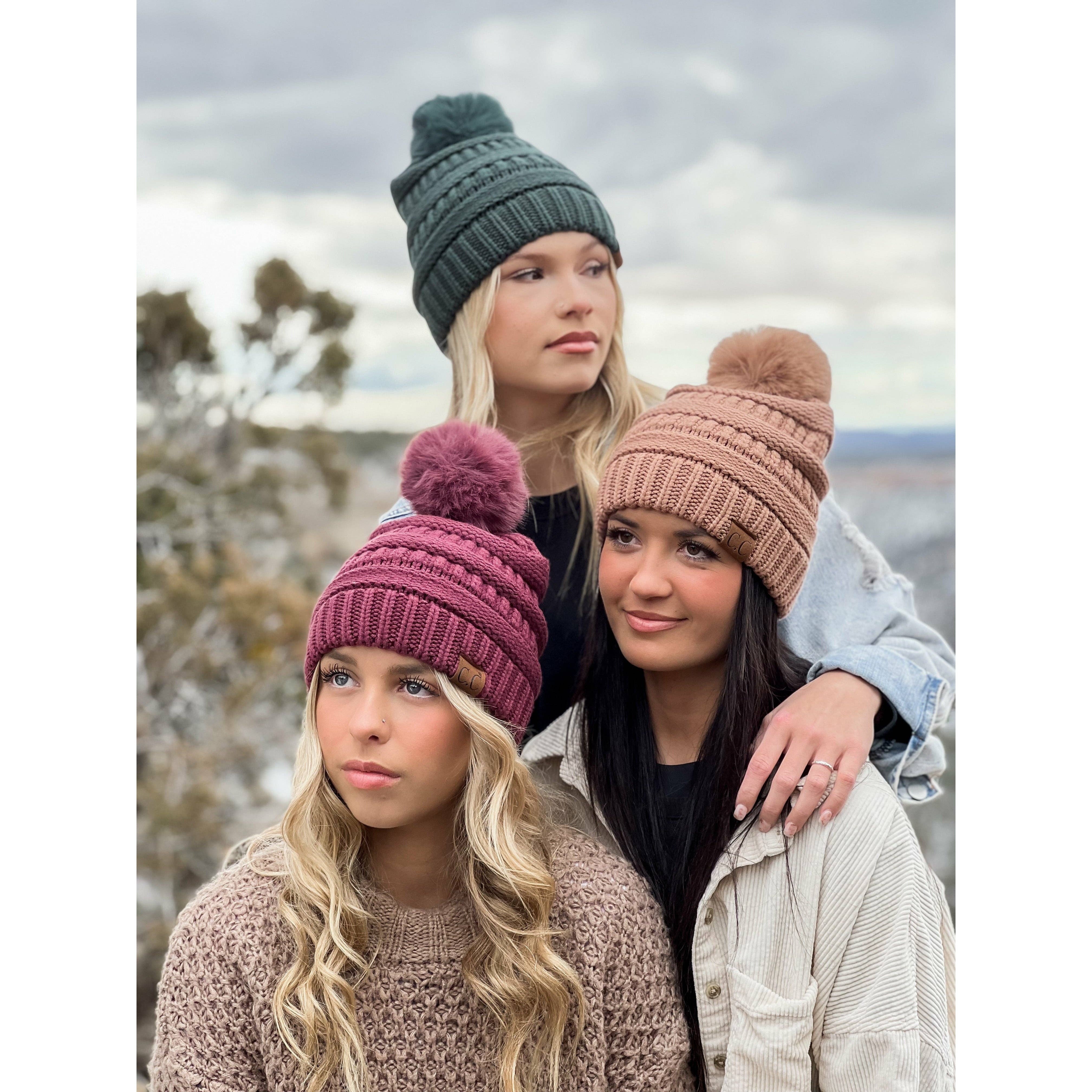 Classic Matching Fur Pom - C.C Beanie