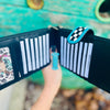 Turquoise Lighting Bolt and Checkers Long Wallet