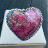 The Valentine's Day Collection-Sterling Silver Mohave Stone Adjustable Heart Ring — by Reeva Goodluck (Navajo)