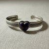 The Valentine's Day Collection-Purple Dahlia Sterling Silver Heart Cuff