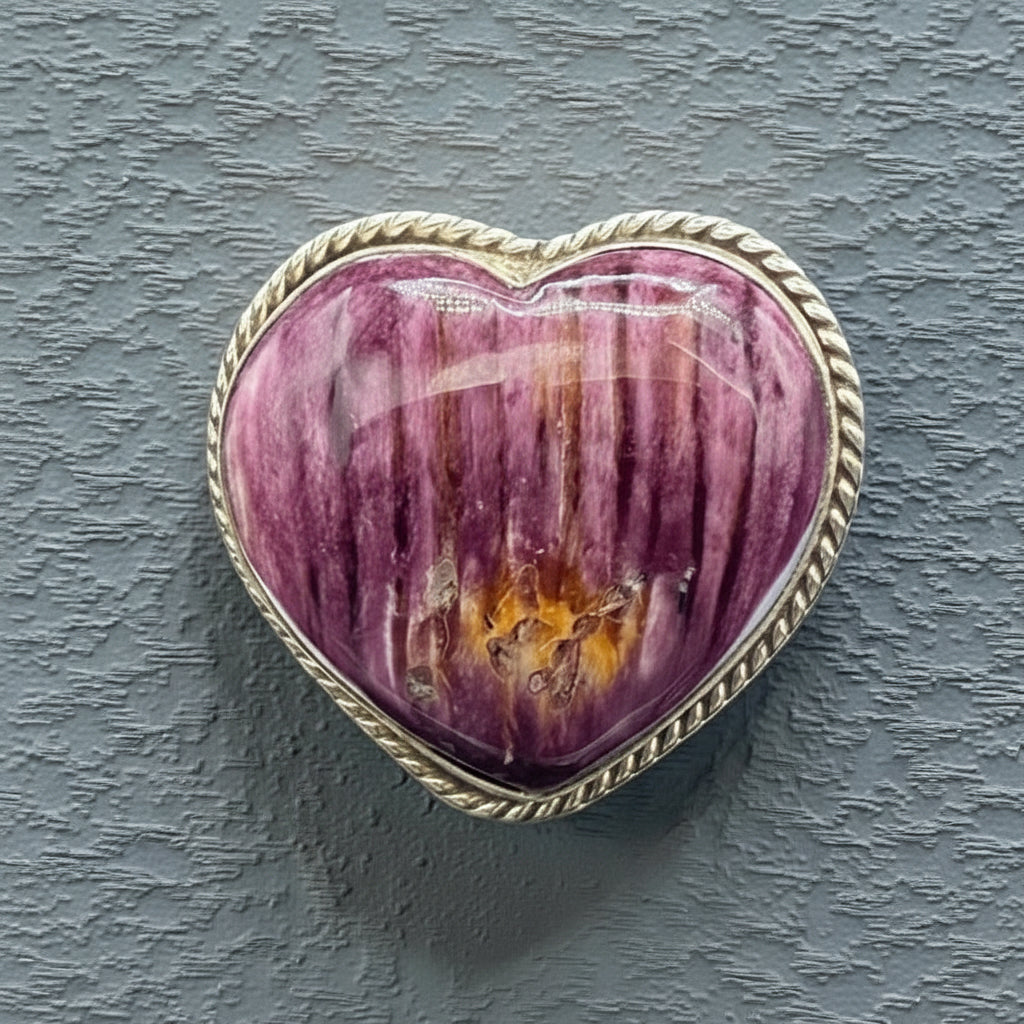 The Valentine's Day Collection-Purple Spiny Adjustable Heart Ring- Pauline Nelson