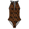 Brown Boots Mesh Insert One Piece