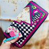 Pink Rocker Large Zippered Wallet