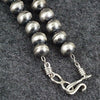 Sterling Silver Handmade Navajo Pearl Necklace- 24" 7mm Round Pearls by Dorinda Mariano