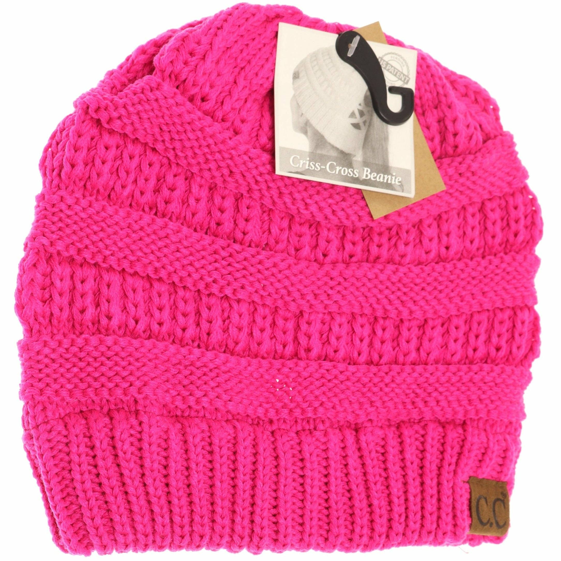 Criss-Cross Knit Beanie CC Beanie- INCLUDING SAFETY COLORS