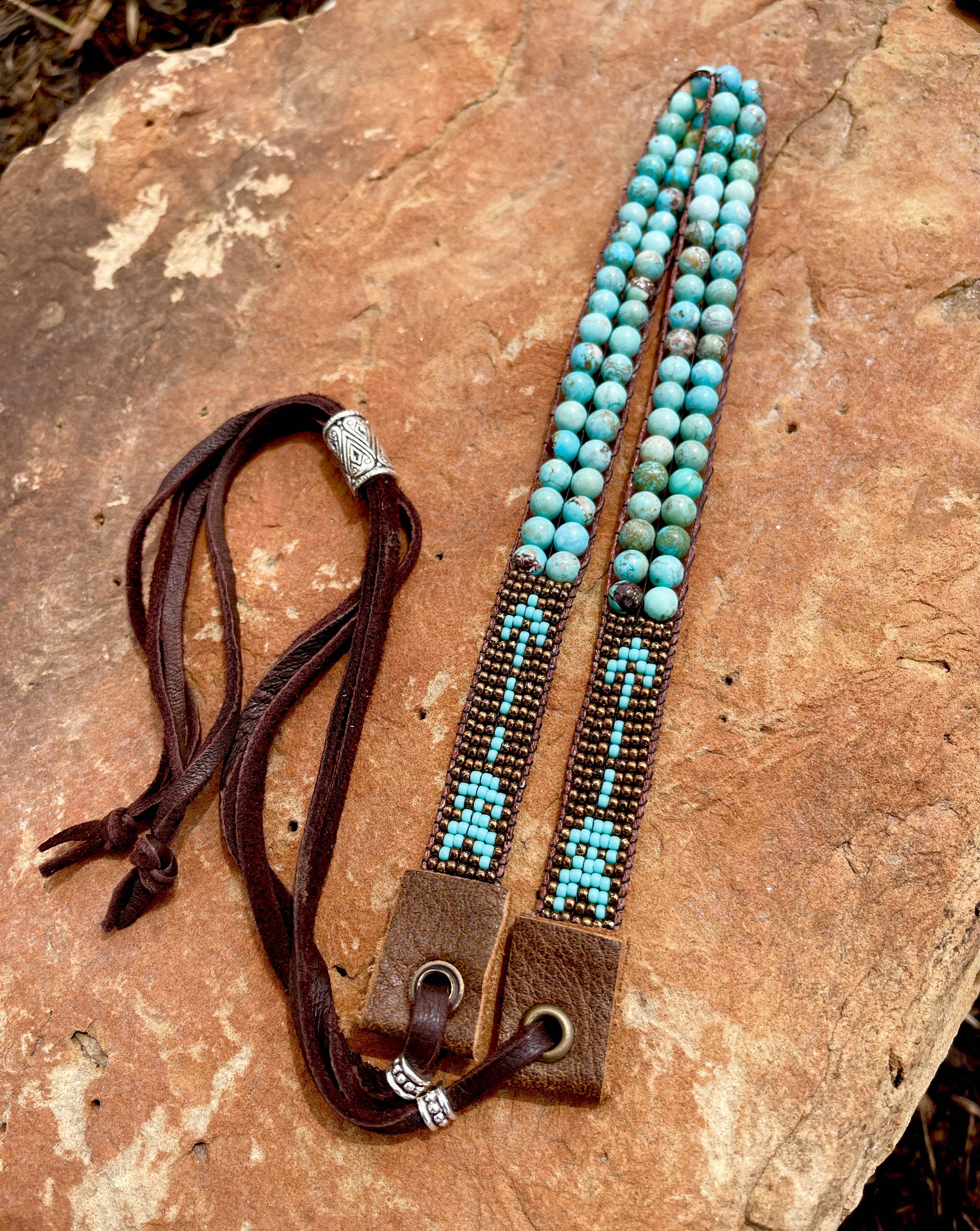 Turquoise & Arrow Hatband: Whiskey Bronze