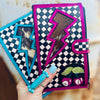 Pink Lighting Bolt and Checkers Long Wallet