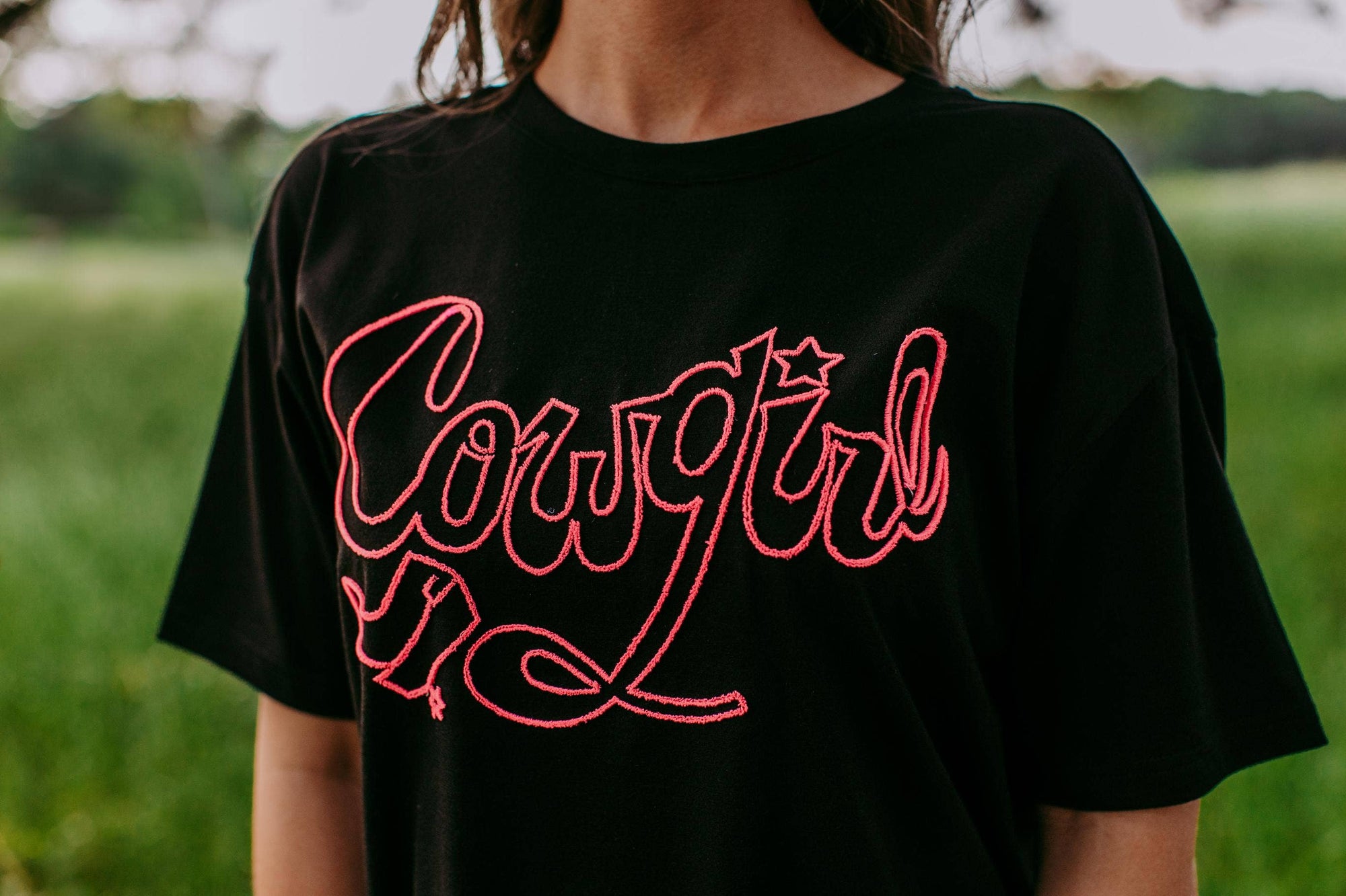 Cowgirl Embroidery T Shirt Dress