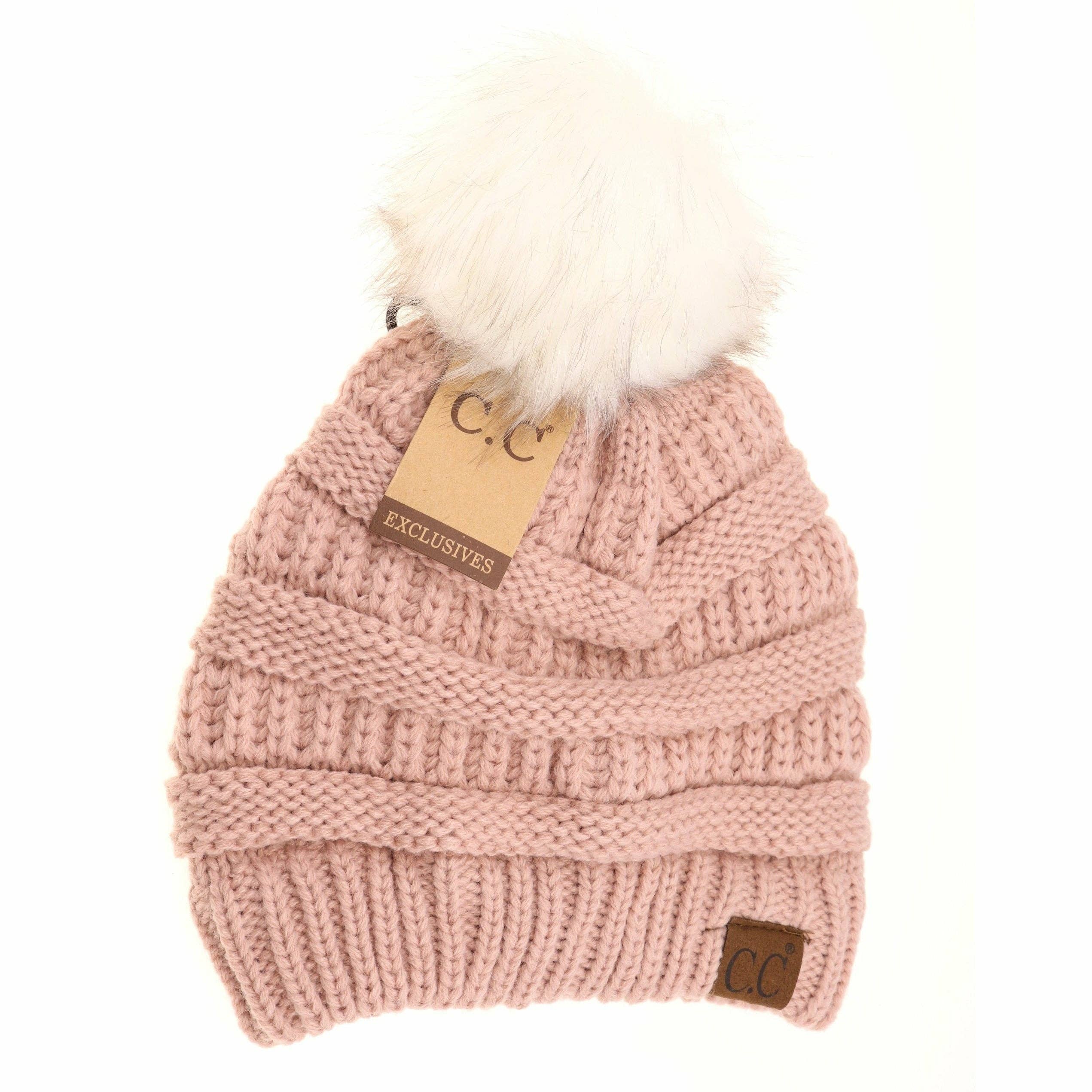 Classic Matching Fur Pom - C.C Beanie