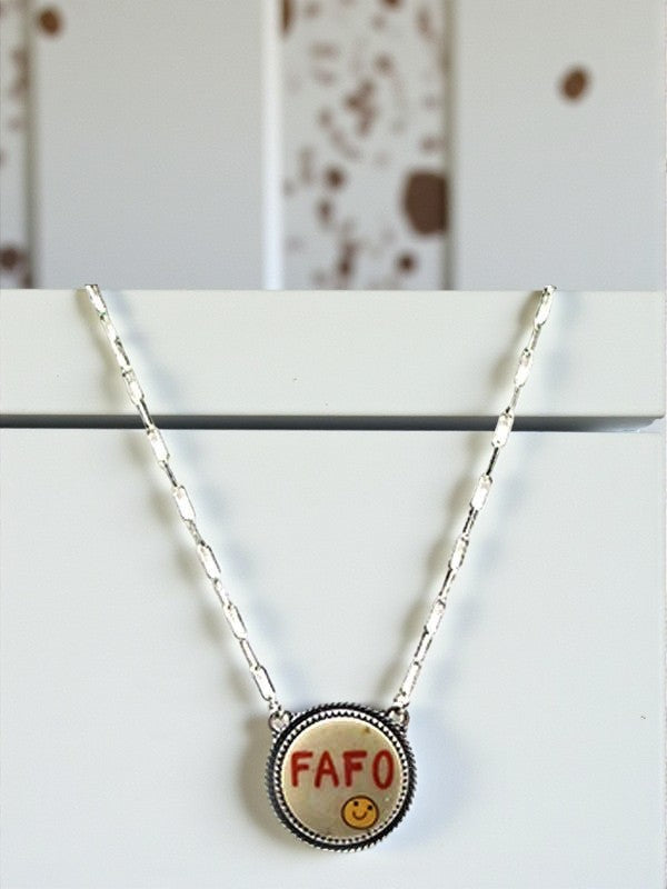 “FAFO” Smiley Necklace 😏🤠