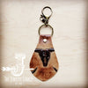 Embossed Leather Key Chain - Tan Steer Head