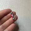 Hot Pink Fire Opal, Turquoise & Sterling Silver Handmade Watch Charms