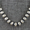 Sterling Silver Handmade Navajo Pearl Necklace- 18" 6mm Round Pearls Dorinda Mariano (Navajo)