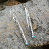 Turquoise Native American Hand Stamped Curved Bar Stick Earrings
