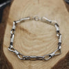 Native Handmade Chain, Sterling Silver Heavyweight Twist Bracelet- 6.5”