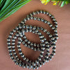 Sterling Navajo Finished Pearl 6mm Stretch Bracelet