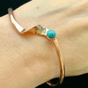 Copper & Turquoise Wave Cuff by Yolanda Skeets