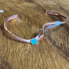 Copper & Turquoise Wave Cuff by Yolanda Skeets