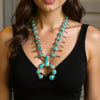 XL Petrina Pinto Kingman Turquoise Squash Blossom Necklace