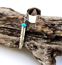Sterling Silver Feather Ear Cuff Earrings – Navajo Made