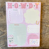 Howdy Cowgirl Boots Western Daily Notepad