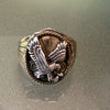 Vintage Navajo Silver Eagle Ring with Gold Fill By Silver Ray-11.5