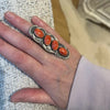 XL Orange Spiny Statement Ring-8-Zia