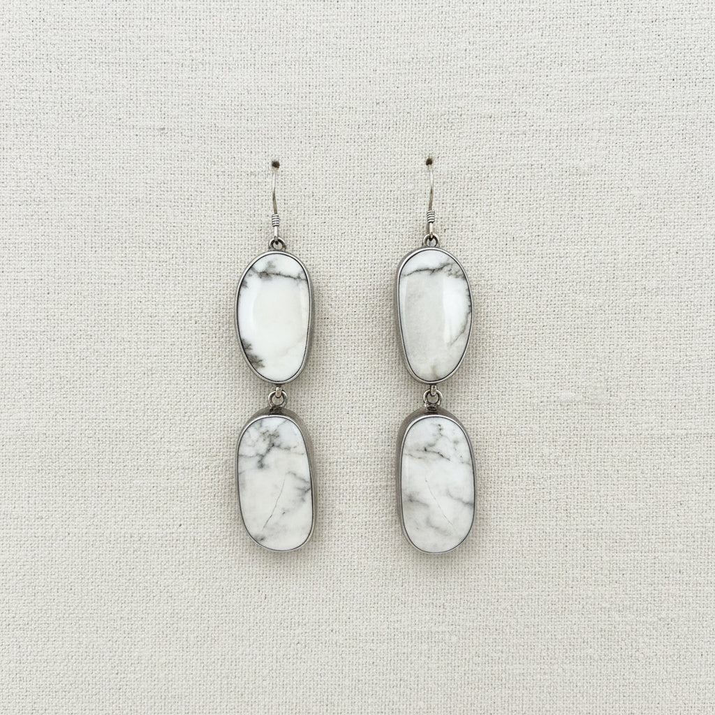 T. Skeets White Buffalo Earrings – 2.25”
