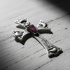 Navajo Sterling Silver Cross Pendant with Purple Spiny Oyster
