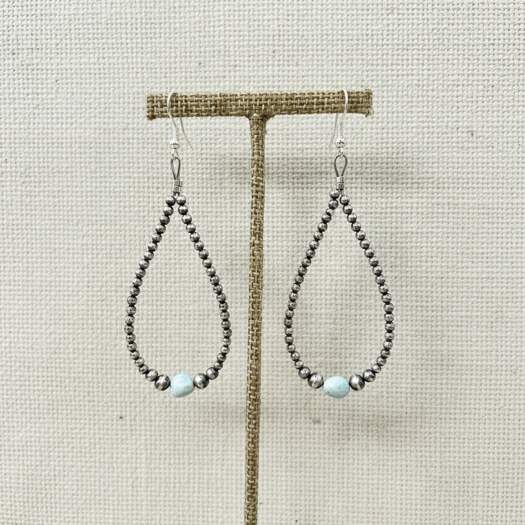 Big C Collection-AAA Grade Golden Hills & Sterling Pearl Teardrop Earrings