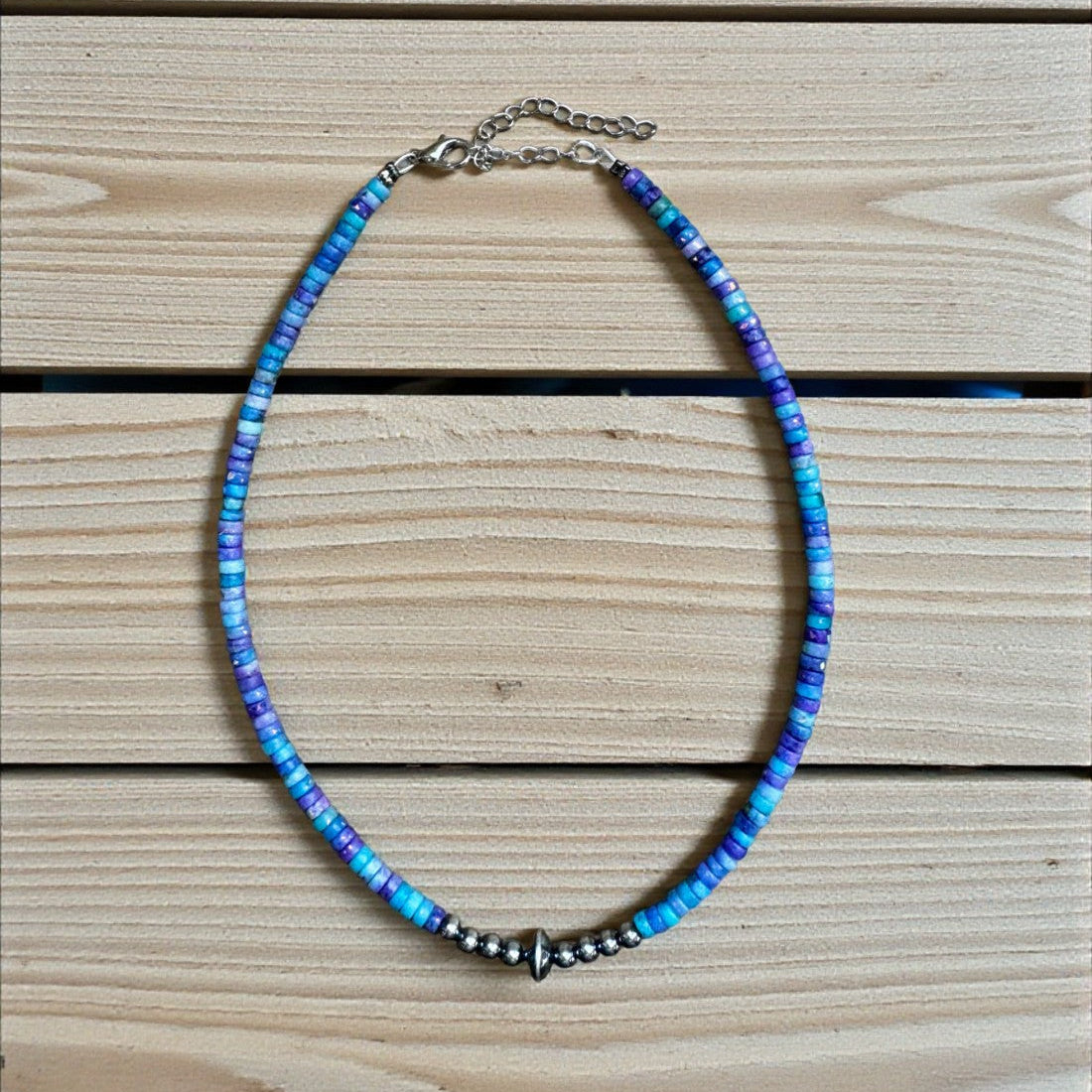 Purple Dolomite & Sterling Pearl Choker