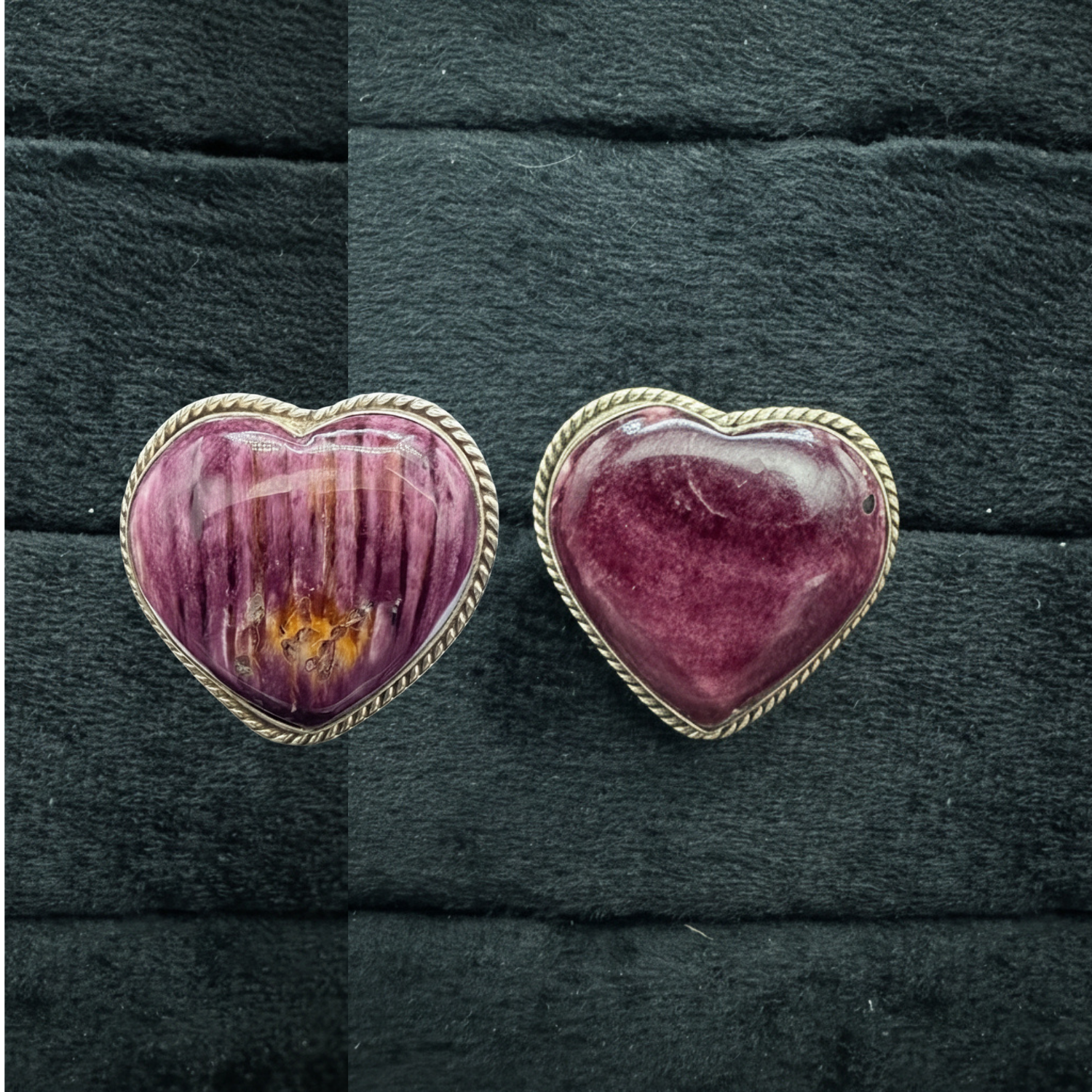 The Valentine's Day Collection-Purple Spiny Adjustable Heart Ring- Pauline Nelson