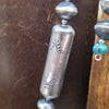 Stamped Sterling Silver & Turquoise Necklace + Earring Set by Sharon Cooley