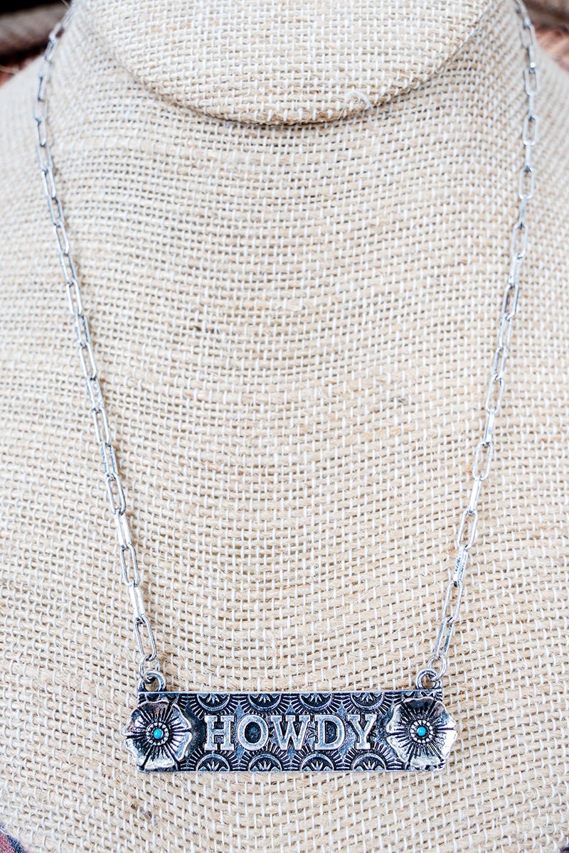 Western “Howdy Flower” Bar Necklace 🌼🤠
