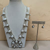 Thomas Francisco Navajo Sterling Silver & White Buffalo Squash Blossom Necklace