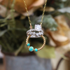14KGF Turquoise Ring Keeper Necklace